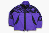 vintage VAUDE Polartec Fleece Size XL rare retro hipster wear men's 90's 80's sweater black purple abstract pattern rave half zip mountain
