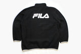 vintage FILA FLEECE big logo men's Size xxl black white authentic sweater acid 90's 80's rare retro hipster winter wear rave half zip zipper