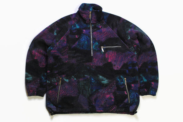 vintage MAMMUT Sport FLEECE multicolor colorway retro hipster wear men's 90's 80's sweater abstract pattern outfit half zipped style print