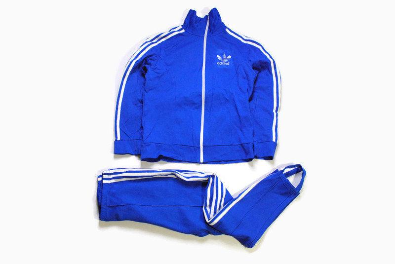 vintage ADIDAS ORIGINALS track suit mega rare blue Size S oversized retro hipster sport clothing rave 90s 80s authentic men's unisex striped