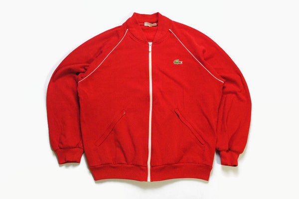 vintage LACOSTE Chemise Jacket red color Size S oversized retro hipster clothing rave 90s 80s authentic rare athletic made in France casual