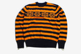 vintage ADIDAS ORIGINALS Jumper Sweater men's authenitc black orange sweater oversized snow pattern 90s 80s Size M retro streetwear casual