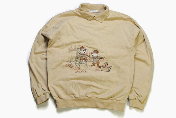 vintage DONALDSON Walt Disney Company Chip 'n' Dale authentic sweatshirt sweater Size M retro collection hipster 90s 80s cardigan big logo