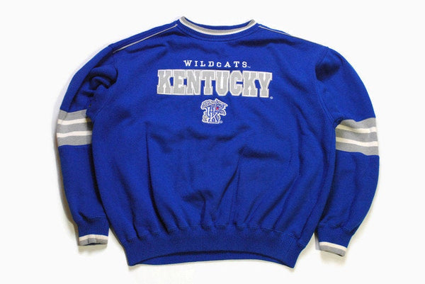 vintage WILDCATS KENTUCKY Lee Sport official product men's blue sweatshirt big logo Size L authentic rare university 90s sweater basketball