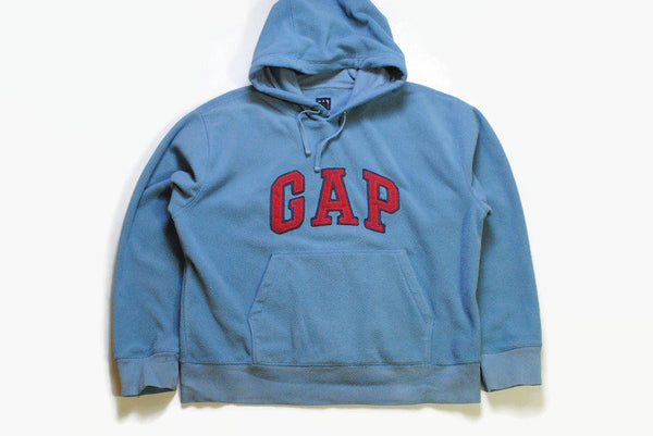 vintage GAP big logo FLEECE Size M blue red authentic sweater hoodie 90s 80s rare retro hipster hooded hip hop winter rave outdoor wear vntg