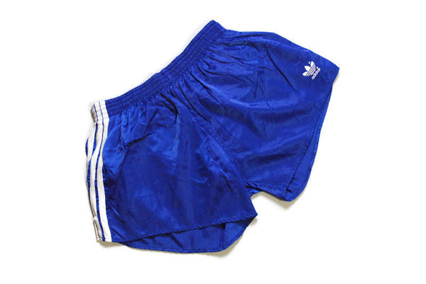 vintage ADIDAS ORIGINALS track shorts SIZE M white/blue three strips authentic 90's 80's suit sport polyester classic activewear above knee