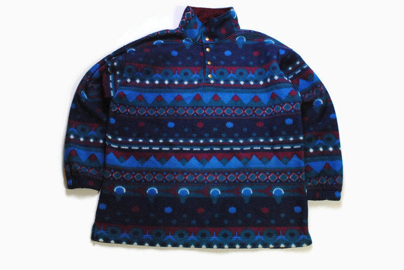 vintage FLAGSHIP FLEECE multicolor colorway rare retro hipster wear mens 90's 80's sweater abstract pattern rave outfit zipped style print