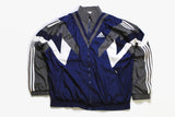 vintage ADIDAS men's track jacket Size L blue gray classic authentic rare retro hipster 90s 80s lightwear oversized suit wear hip hop style