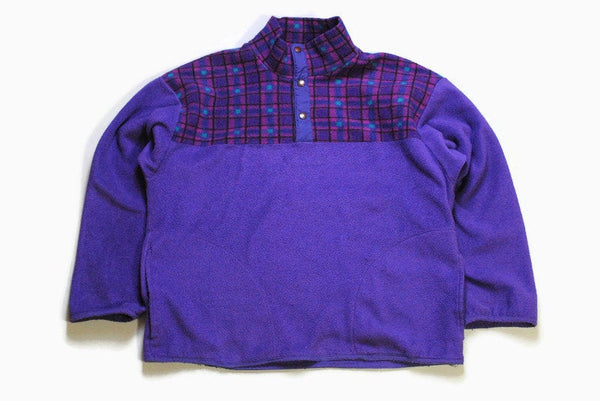 vintage FLEECE Sweater Anorak oversized men's purple authentic acid 80s 90s ski warm rare retro hipster winter rave sport mountain extreme