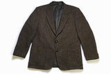 vintage HARRIS TWEED authentic Blazer Jacket Pure new Wool retro style brown 90s 80s luxury outfit 2 button up classic men's rare Univesity