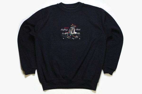 vintage KITARO Royal Golf Club sweatshirt authentic retro men's clothing hipster 90s 80s sweater Size M men's blue big logo print golfing