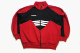 vintage ADIDAS ORIGINALS men's track jacket red black classic Size M authentic retro bright rave hipster zipped coat 90s 80s sport stylish