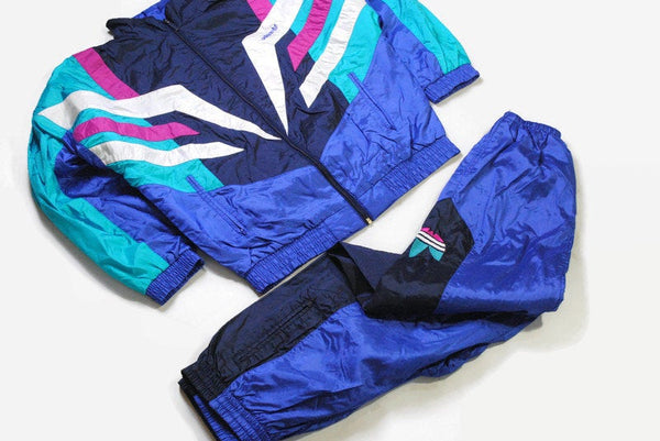 vintage ADIDAS ORIGINALS tracksuit blue Size S/M oversized retro hipster sport clothing rave 90's 80's authentic mens unisex athletic nylon