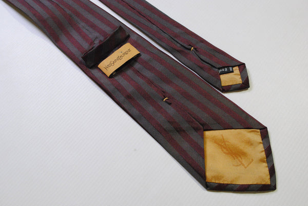 vintage YVES SAINT LAURENT men's 100% silk Tie made in Italy necktie retro beautiful pattern print luxury gift for men monogram authentic