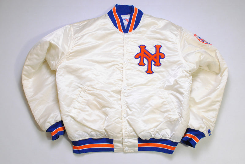 vintege NEW YORK Mets Starter authentic bomber jacket made in USA blue orange retro sport wear baseball mlb official licensee 90s genuine
