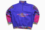 vintage EXPLORING MULTICOLOR Fleece Sweater oversized men's purple pink authentic acid 80s 90s ski warm rare retro hipster winter rave sport