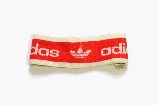 vintage ADIDAS ORIGINALS Headband sport 80's 70's retro hat collectable ski winter hipster made in West Germany authentic red beige wear cap
