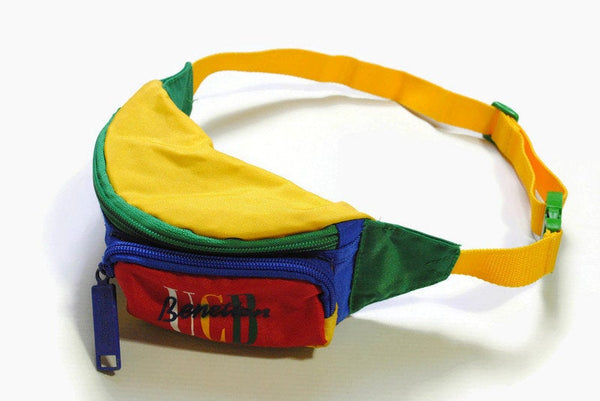 vintage UNITED COLORS of BENETTON ucb Waist Bag Fanny Pack small multicolor bright rare authentic accessories retro outfit authentic 80s