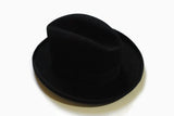 vintage KALLER CHAPELLERIE Basel black Fedora hat Men gangster Borsalino style Italian cowboy western hat dark original Italian bucket dobbs