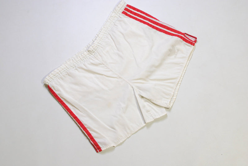 vintage ADIDAS ORIGINALS track shorts SIZE M white/red brand three strips authentic 80s suit sport Germany style activewear summer athletic