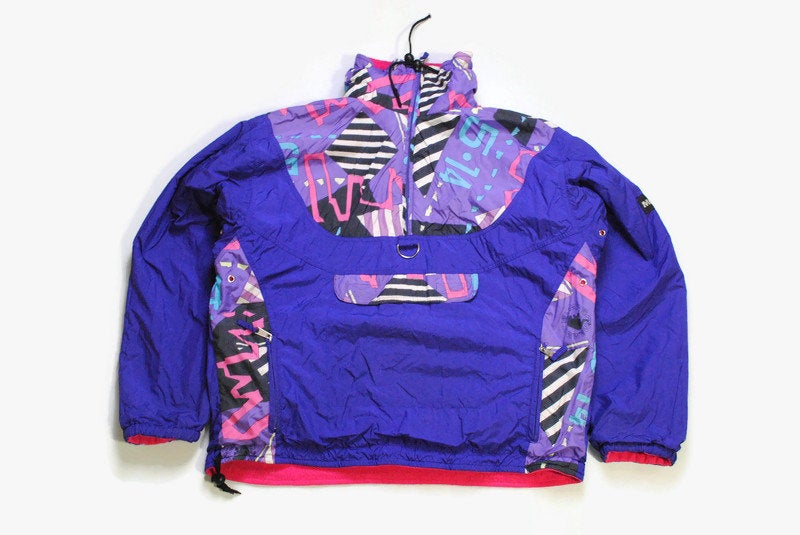 vintage MAMMUT Couloir double side Anorak Jacket Fleece multicolor retro hipster wear men's 90's 80's sweater abstract pattern style print