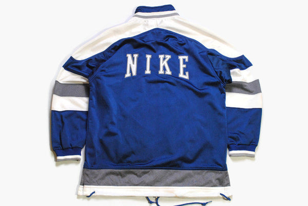 vintage NIKE authentic track jacket Size S navy blue white rare retro rave hipster sport athletic 90s 80s casual hip hop running streetwear