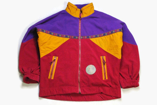 vintage MULTICOLOR McKINLEY FLEECE Zip Sweater oversized men's Size L authentic 80s 90s ski warm rare retro hipster winter rave sport large