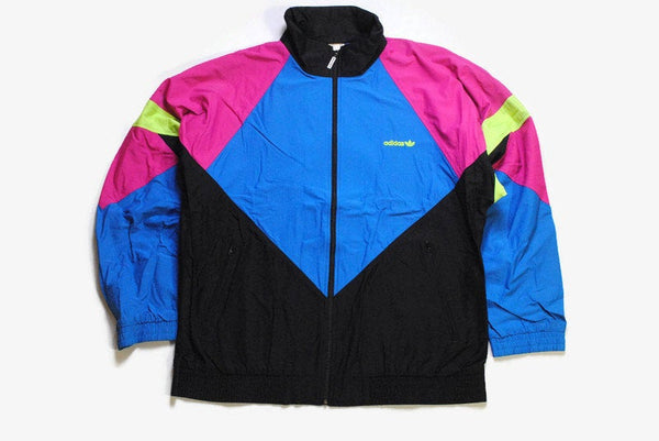 vintage ADIDAS ORIGINALS men's track jacket multicolor Size L authentic rare retro rave hipster 90s 80s suit streetwear clothing athletic
