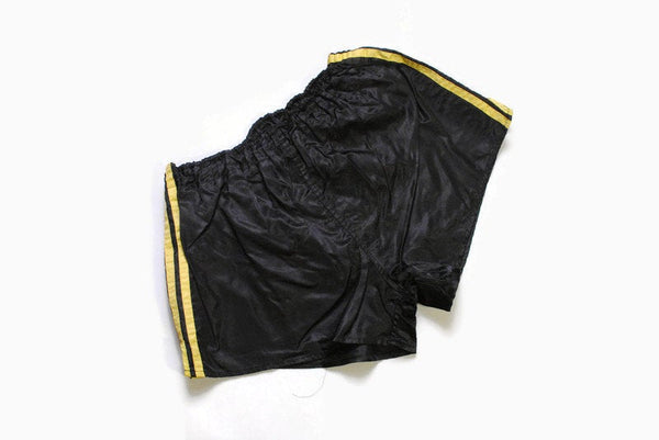 vintage ADIDAS ORIGINALS track shorts SIZE L black/yellow the brand with the three strips authentic 80s 90s suit sport germany activewear