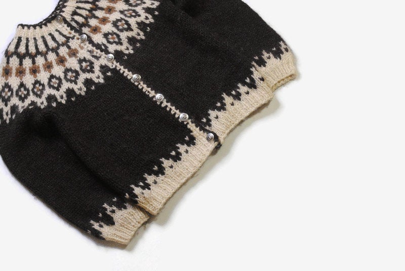 Vintage Hilda Icelandic Cardigan Sweater Women's Small