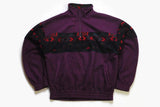 vintage MULTICOLOR FLEECE Sweater oversized men's purple authentic 80's 90's ski half zip outfit warm rare retro hipster winter rave sport