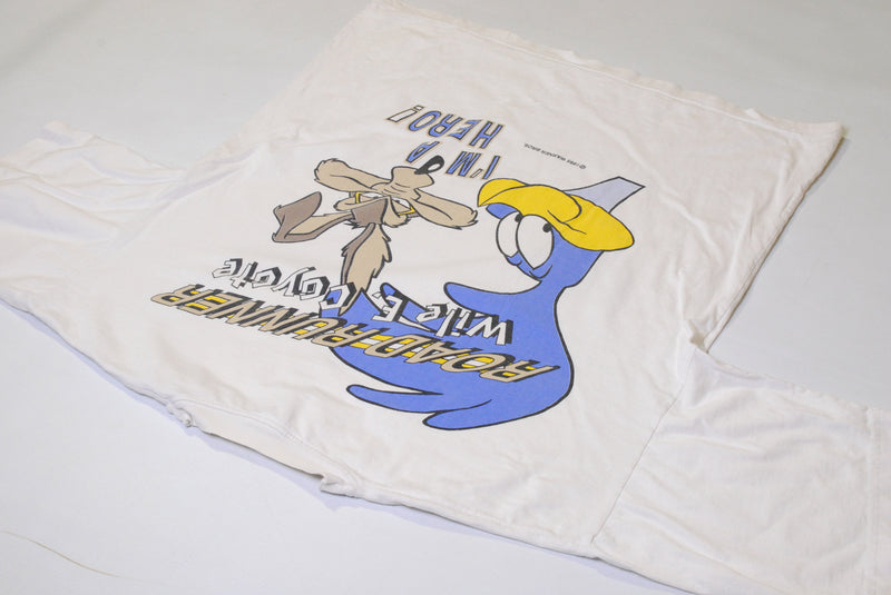 Vintage 1995 Warner Bros Wile E Coyote & Road Runner Beep Beep T-Shirt Small