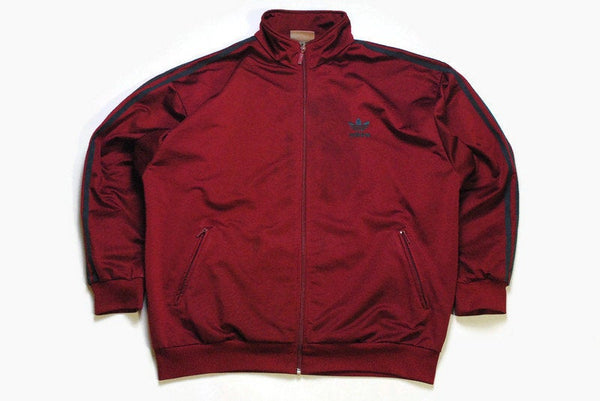 vintage ADIDAS ORIGINALS Track Jacket authentic red retro hipster 90s classic rave athletic sport athletic coat Size men's L nylon outfit