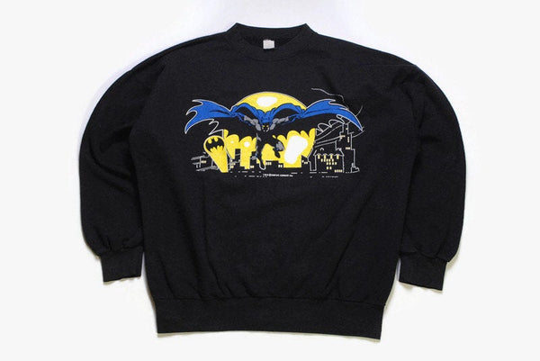 vintage 1989 DC COMICS BATMAN sweatshirt authentic wear black Size M rare retro collection hipster 90s 80s 89 cartoon big logo Bruce Wayne