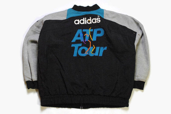 Adidas ATP Tour track jacket authentic black big logo retro rave hipster 90s suit streetwear clothing athletic