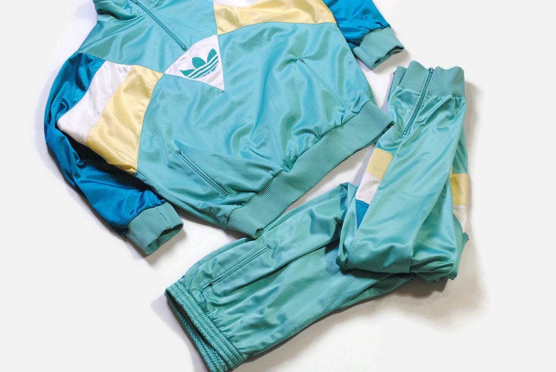 vintage ADIDAS ORIGINALS track suit color Size L oversize retro hipster sport clothing 90s 80s authentic rare men's sweatshirt jacke pants