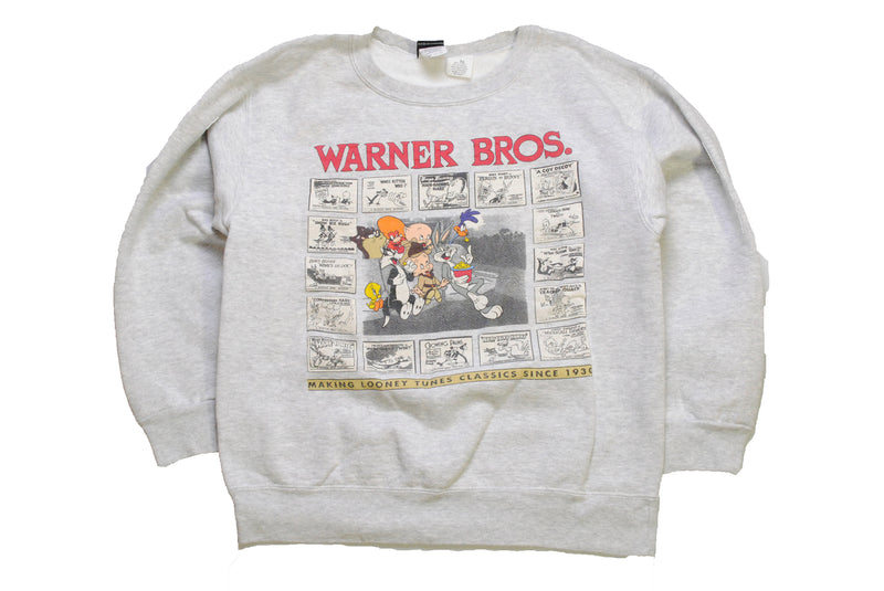 vintage 1995 WARNER BROS Studio Store Clothing authentic sweatshirt wear Size S gray retro collection hipster 90s 80s made in USA big logo