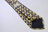 vintage GIANNI VERSACE men's 100% silk Tie made in Italy luxury pattern necktie retro beautiful print yellow blue gift for men accessories