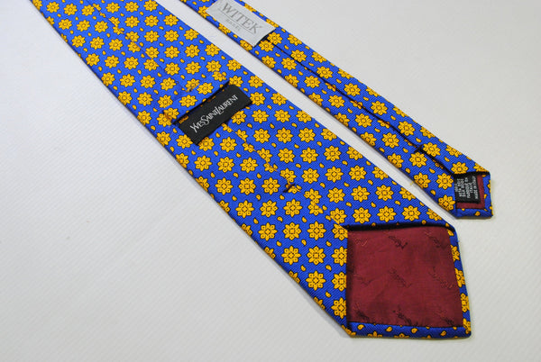 vintage YVES SAINT LAURENT 100 silk Tie made in Italy necktie beautiful floral flower pattern print luxury gift for men suit accessories ysl