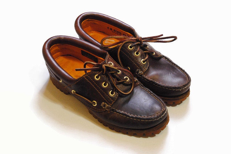 vintage TIMBERLAND 3-Eye Eyelet Boat Deck Leather Shoes Classic authentic classic keds loafers Size 36 rare retro 90s 80s hipster wear style
