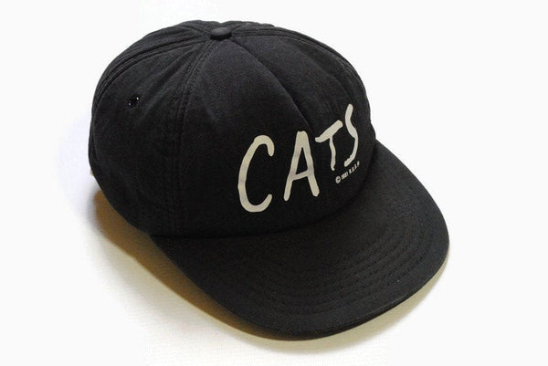 vintage 1981 CATS RUG PLC Brodway Musical hat big logo cap black retro authentic 1980s summer visor deadstock 80's New London Theatre art