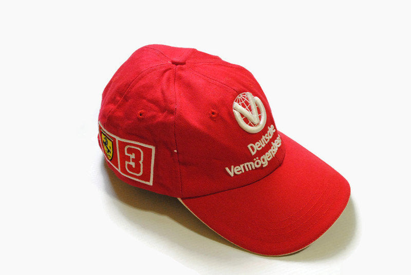 vintage FERRARI Michael Schumacher Collection Baseball Cap Hat One Size red Big logo Trucker authentic race team retro 90s F1 Formula 1 mens