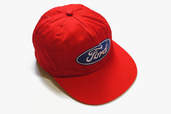 vintage FORD Baseball Cap Hat One Size red blue Big logo Trucker authentic race team retro 90s F1 Formula 1 bright USA style car moto fun